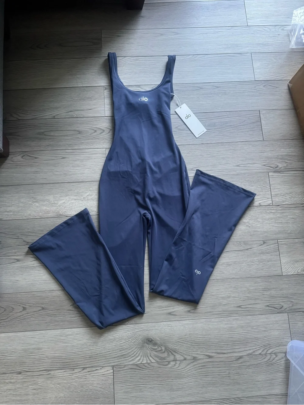 Navy Ruched-Back Jumpsuit - Picture 7 of 8